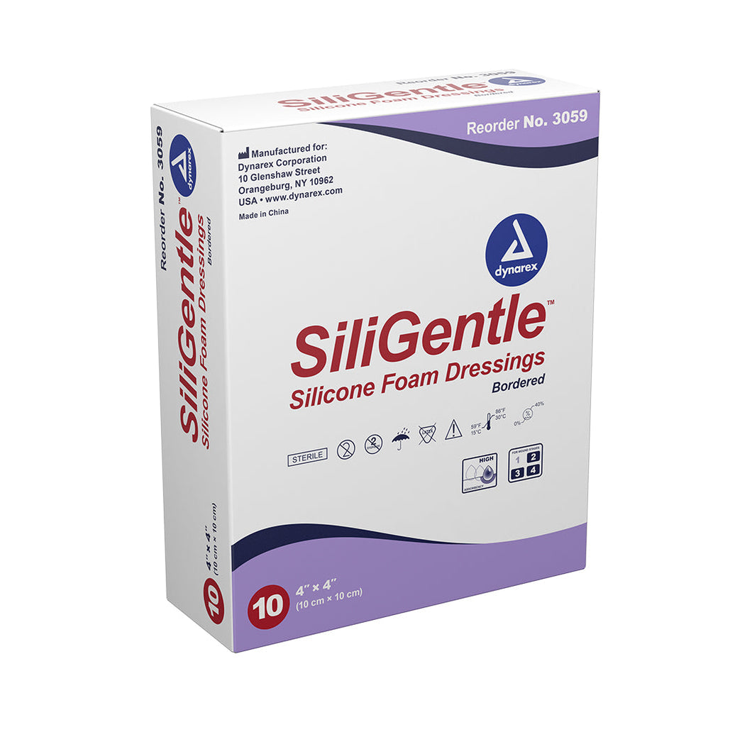 Dynarex SiliGentle Silicone Bordered Foam Dressing